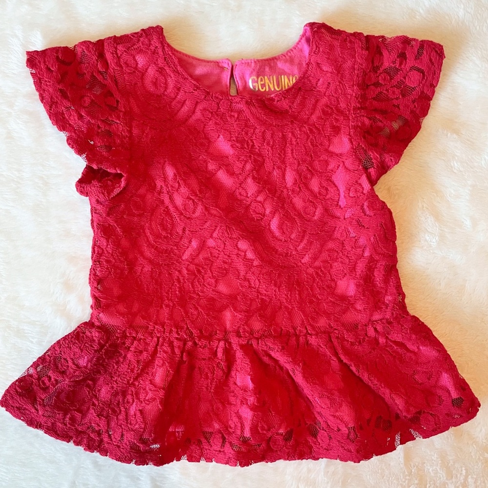 NWT- Genuine Kids by OshKosh Lace Peplum Top